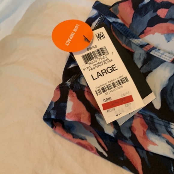 Size XS NWT Women's Painterly Waves Low-Impact Sports Bra, Created for Macy's - Picture 7 of 8